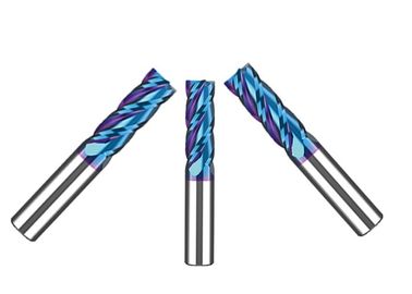 Black And Blue Color Options Carbide End Mill Cutter AlTiN And NACo Coating On Carb