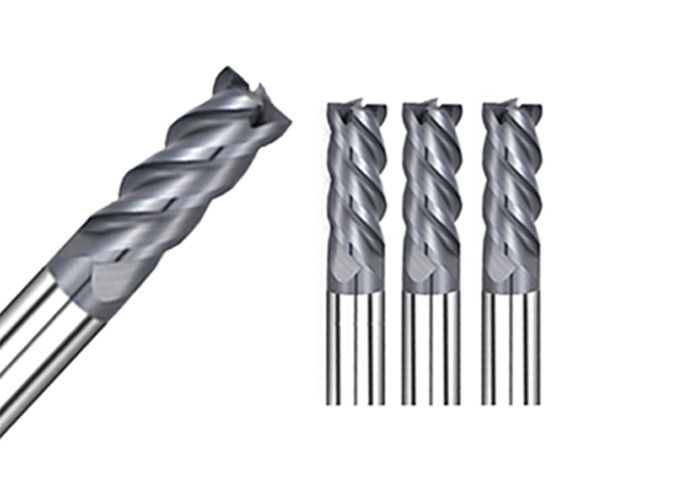 HRC68° High Speed High Hardness Flat Carbide End Mill Cutter 4 Flute Long Service Life