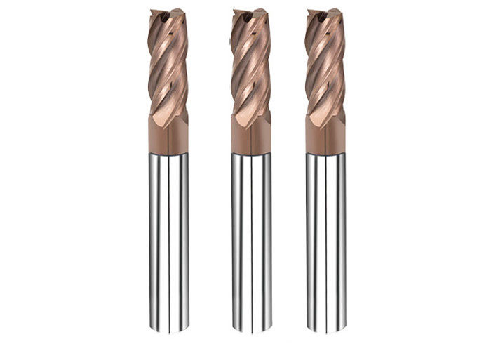 Four Flutes Tungsten Carbide End Mill For Steel AlTiN Or TiTiN Coated