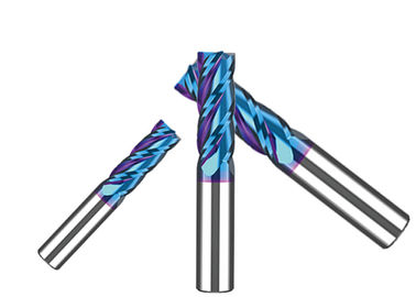 HRC55 ° Flat End Mill Cutter เครื่องตัดการบดคาร์ไบดตองกราสต์ประสิทธิภาพสูง เครื่องตัดการบดคาร์ไบดทองกราสต์ นาโน