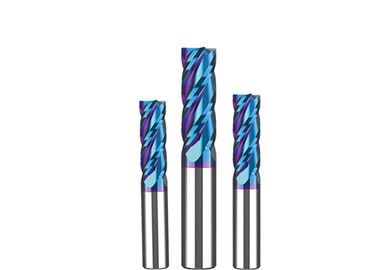 HRC55 ° Flat End Mill Cutter เครื่องตัดการบดคาร์ไบดตองเฟสเทนประสิทธิภาพสูง เครื่องตัดการบดคาร์ไบดตองเฟสเทน Nano Coated 12%